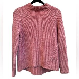 Madewell Northfield Wool Mock Neck Pink Sweater